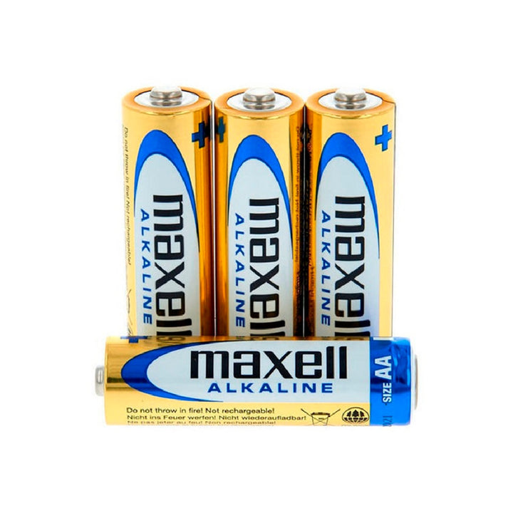 MAXELL - Pila Maxell Alcalina 1.5 V Tipo AA Lr06 Blister de 4 Unidades