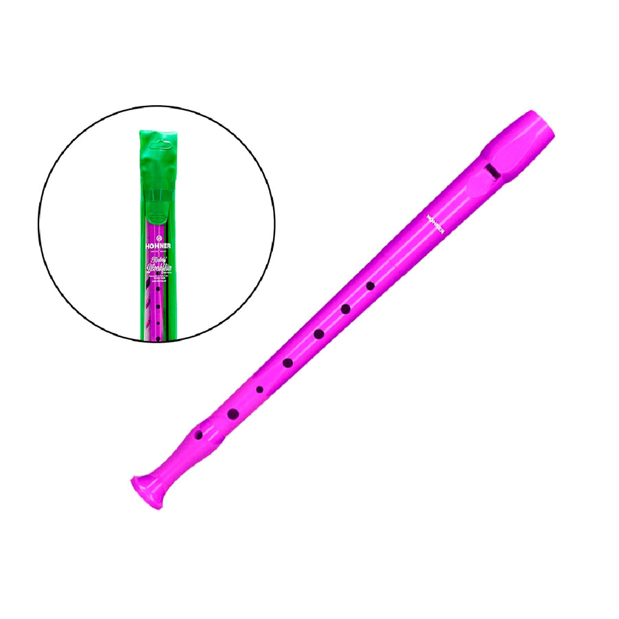 HOHNER - Flauta Hohner 9508 Color Violeta Funda Verde y Transparente