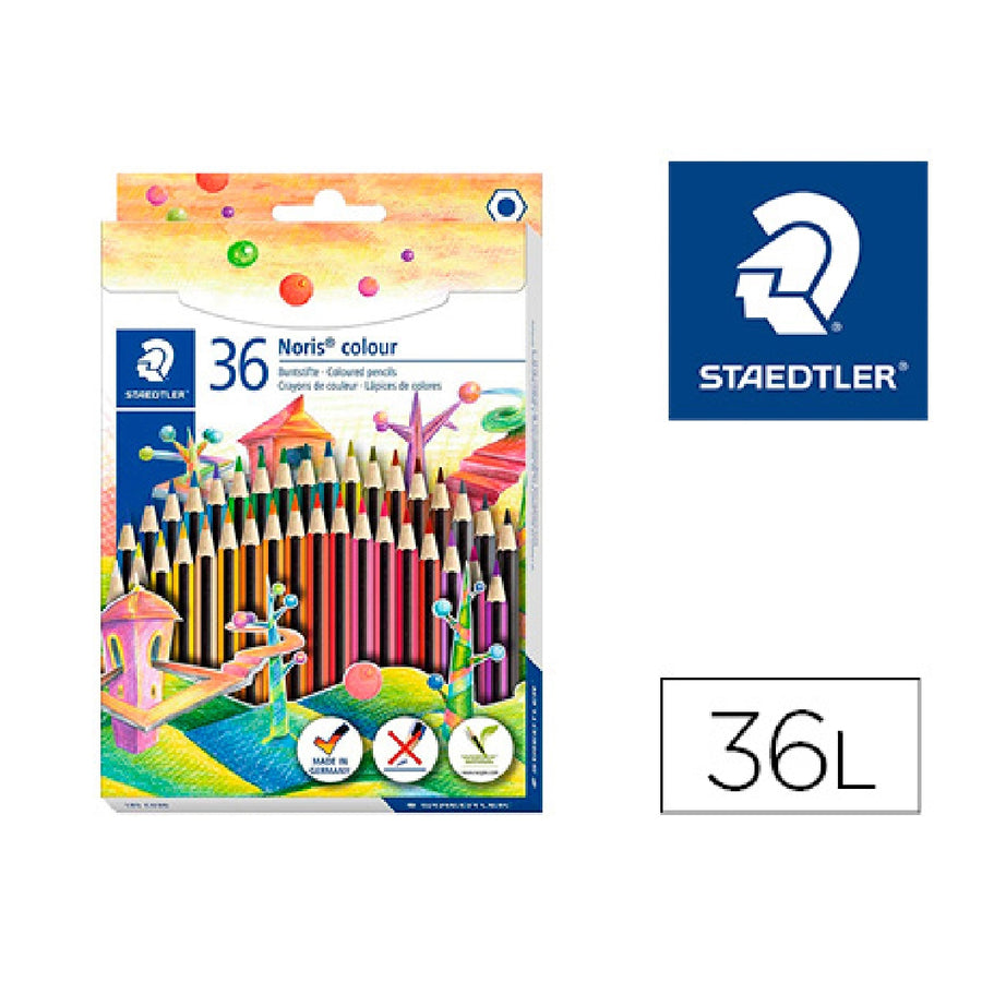 STAEDTLER - Lapices de Colores Staedtler Wopex Ecologico 36 Colores en Caja de Carton