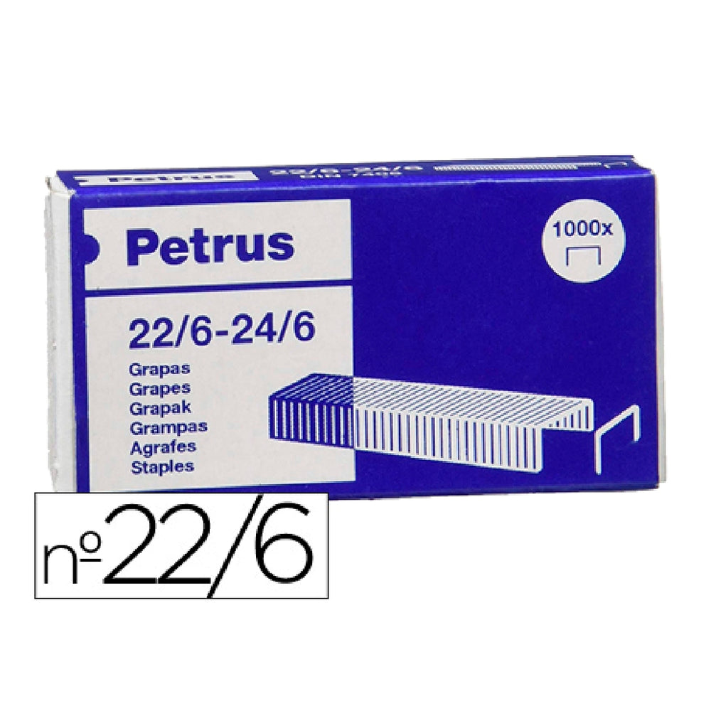 PETRUS - Grapas Petrus no22/6 Galvanizada Caja de 1000 Unidades