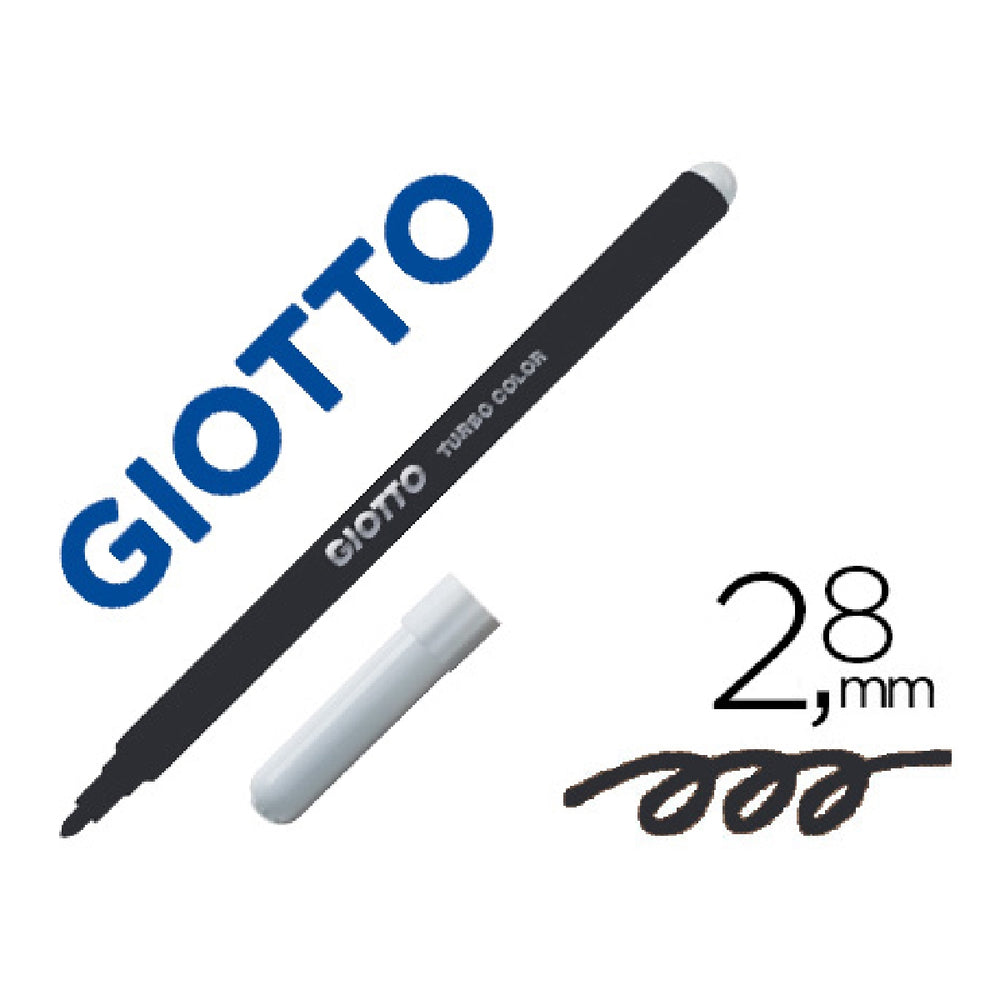 GIOTTO - Rotulador Giotto Turbo Color Lavable Con Punta Bloqueada Unicolor Negro