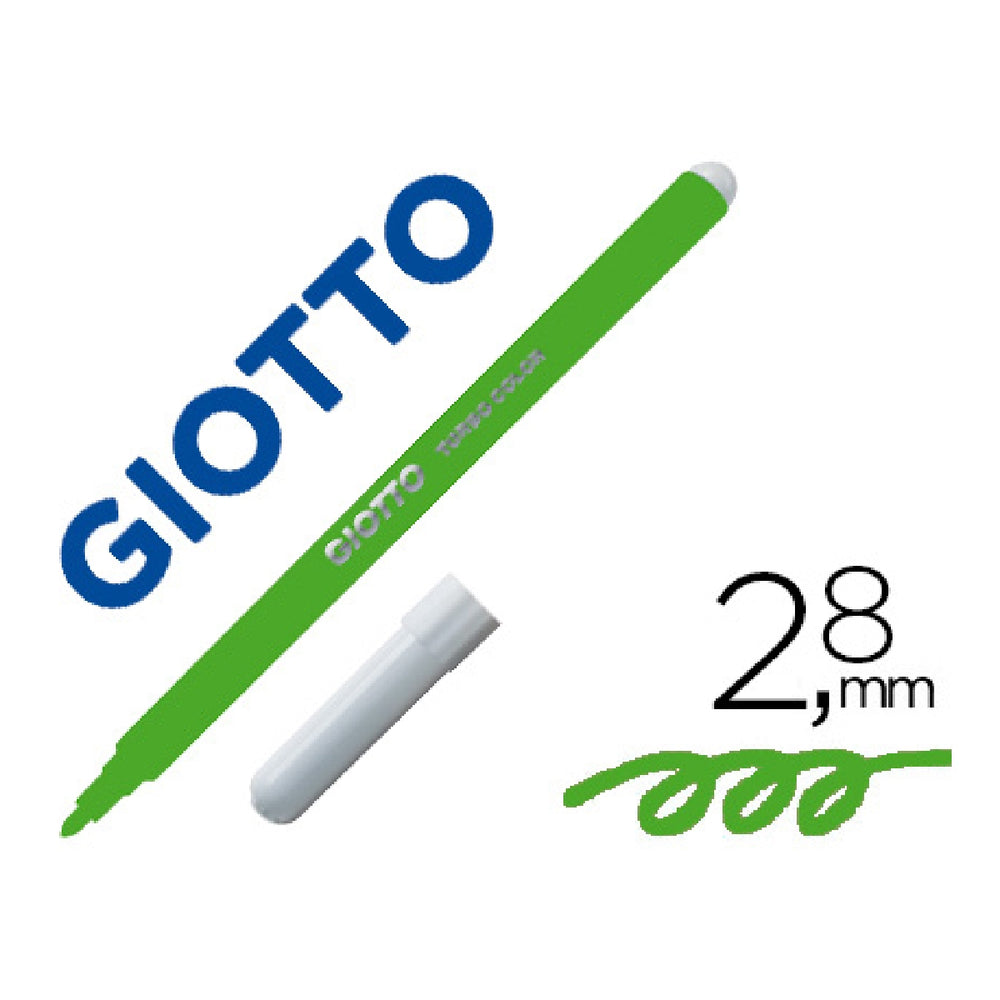 GIOTTO - Rotulador Giotto Turbo Color Lavable Con Punta Bloqueada Unicolor Verde