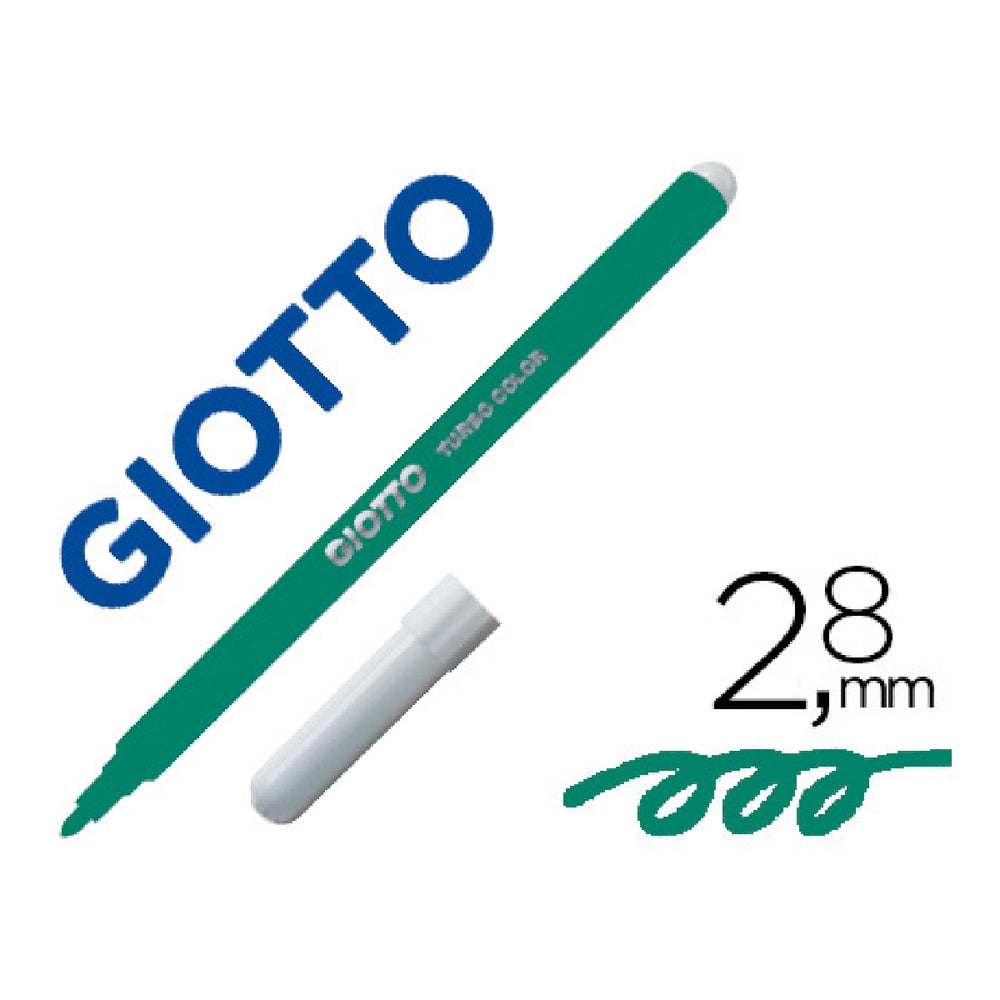 GIOTTO - Rotulador Giotto Turbo Color Lavable Con Punta Bloqueada Unicolor Verde Oscuro