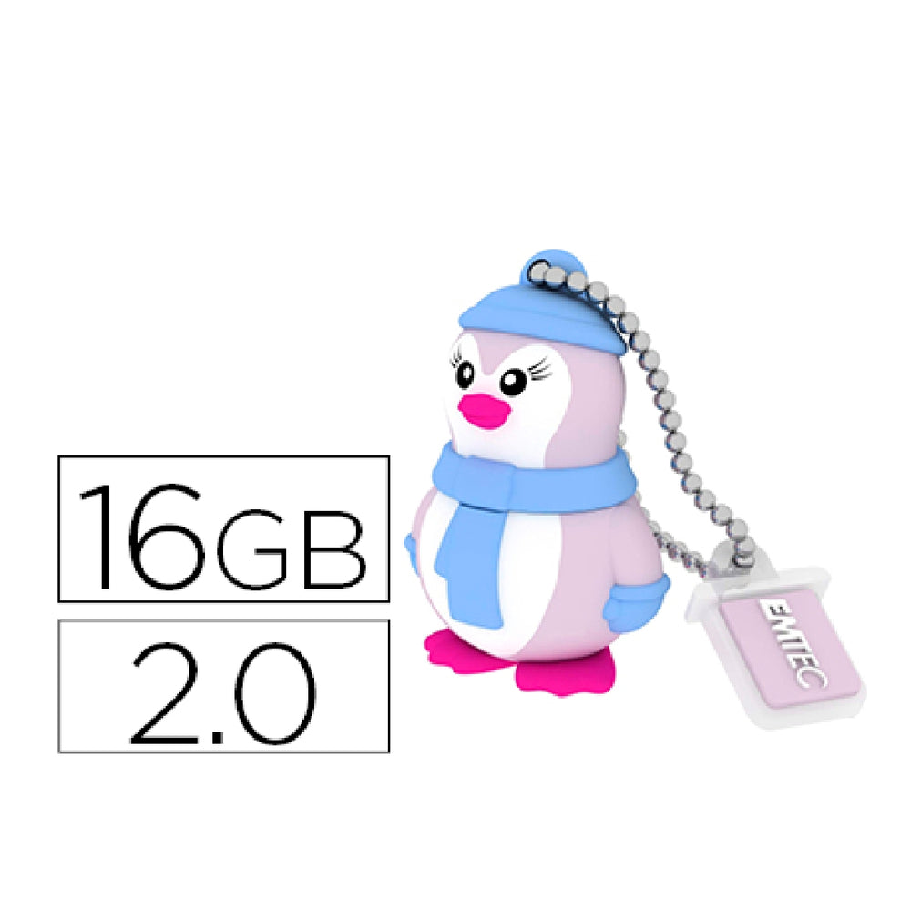 EMTEC - Memoria Usb Emtec Flash 16 GB 2.0 Pinguino