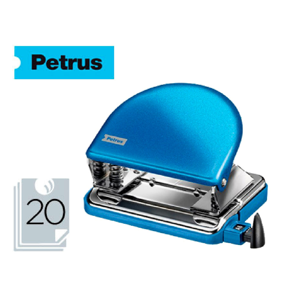 PETRUS - Taladrador Petrus 52 Wow Azul Metalizado Capacidad 20 Hojas en Blister