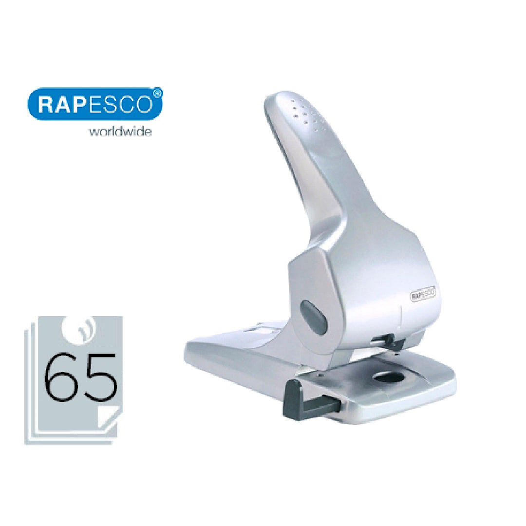 RAPESCO - Taladrador Rapesco Zero 65 Plata 2 Taladros Gran Capacidad 65 Hojas