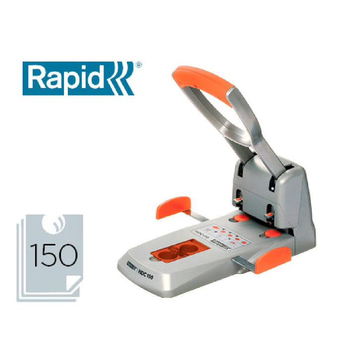 RAPID - Taladrador Rapid Hdc150 Supreme Metalico/Abs Plata/Naranja Capacidad 150 Hojas