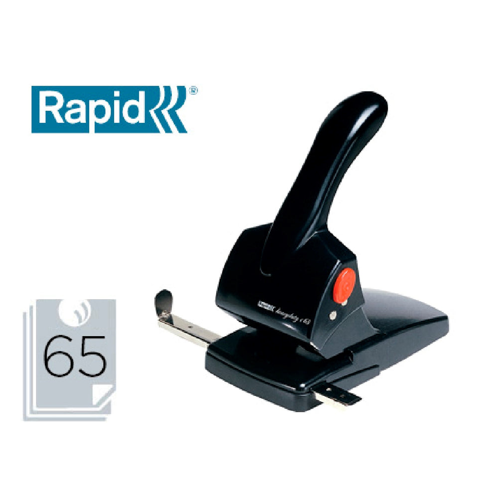 RAPID - Taladrador Rapid Hdc65 Fashion Metalico/Abs Color Negro Capacidad 65 Hojas