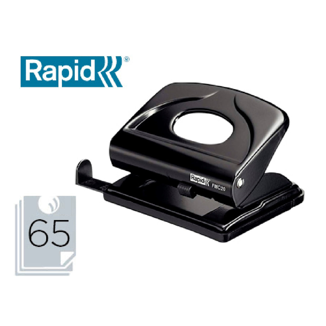 RAPID - Taladrador Rapid Fmc20 Metalico Color Negro Capacidad 20 Hojas