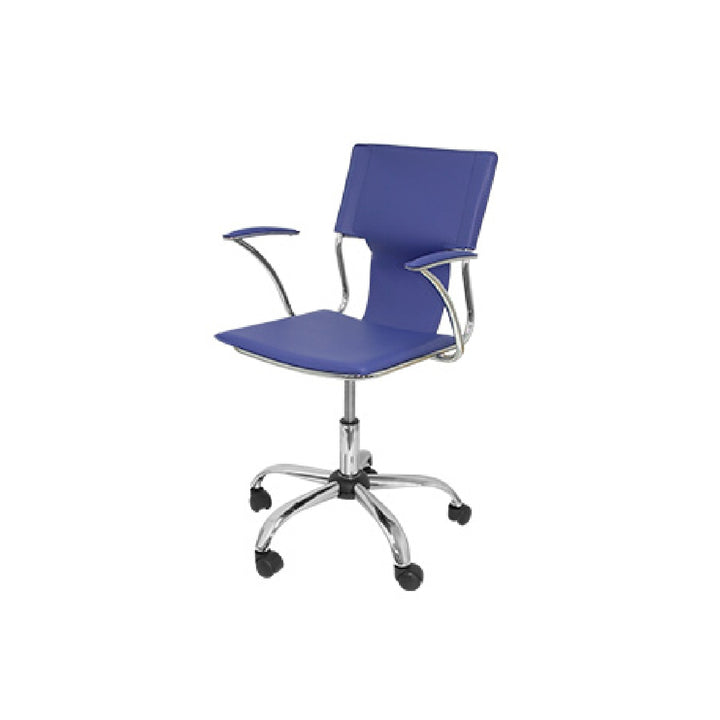 PIQUERAS Y CRESPO - Silla Giratoria Pyc Respaldo Medio Regulable en Altura Similpiel Azul 860+90x480x440 mm