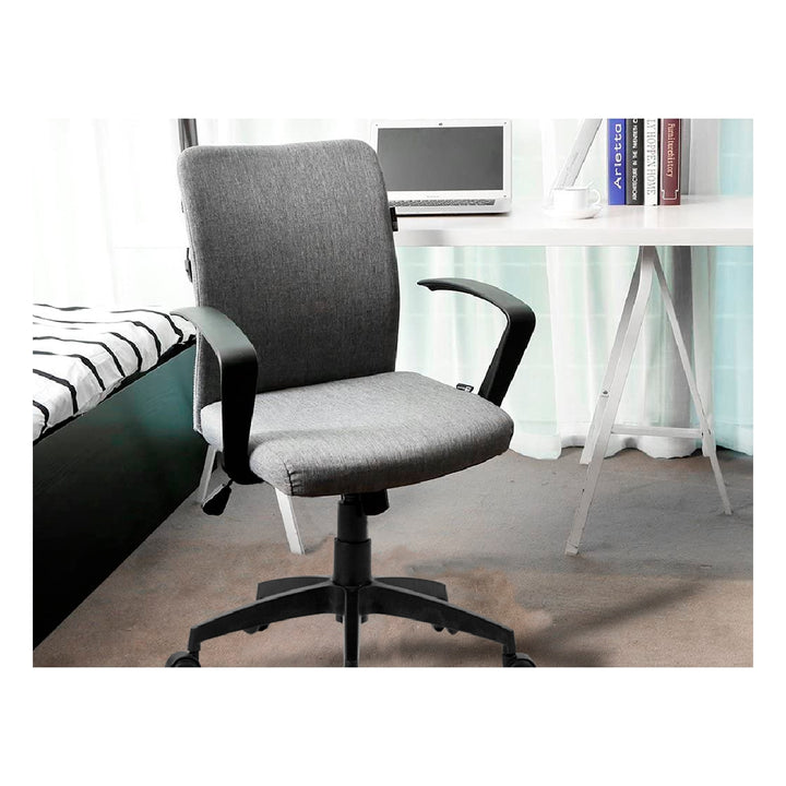 Q-CONNECT - Silla Giratoria Q-Connect Base Nylon Regulable en Altura 895+110mm Alto 580mm Ancho 550mm Profundidad Gris