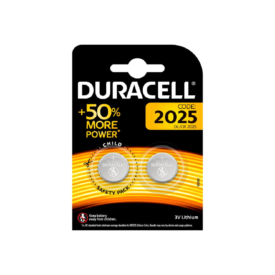 DURACELL - Pila Duracell Alcalina Boton Cr2025 Blister 2 Unidades