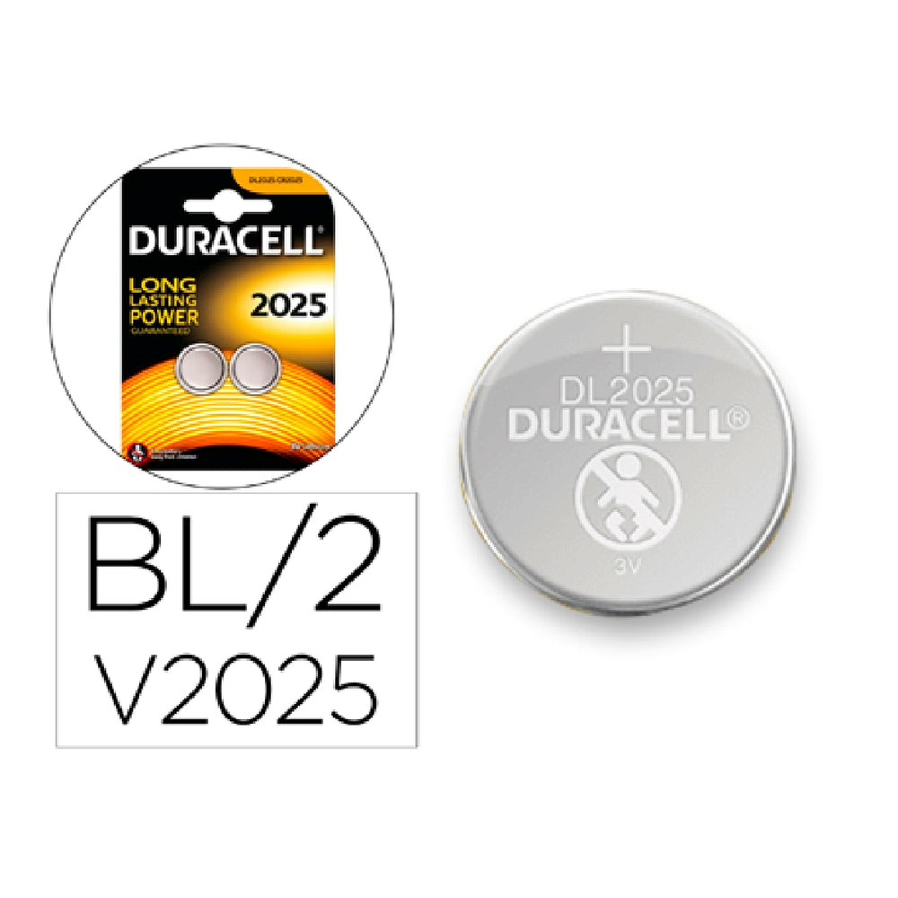 DURACELL - Pila Duracell Alcalina Boton Cr2025 Blister 2 Unidades
