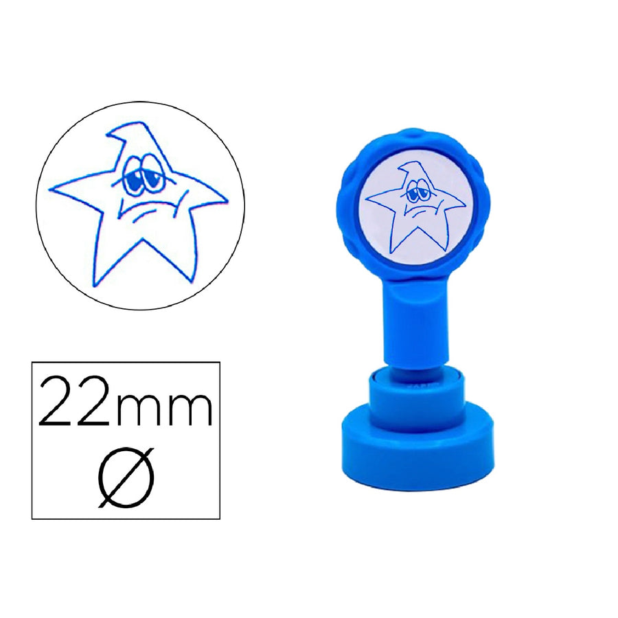 ARTLINE - Sello Artline Emoticono Estrella Triste Color Azul 22 mm Diametro