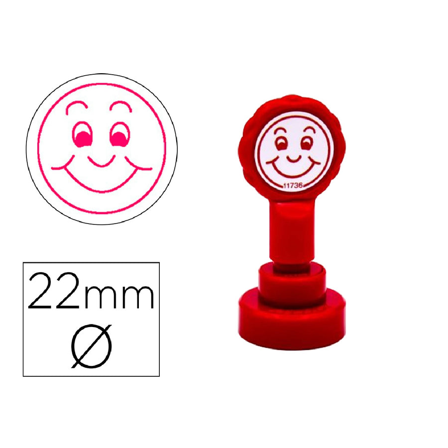 ARTLINE - Sello Artline Emoticono Sonrisa Color Rojo 22 mm Diametro