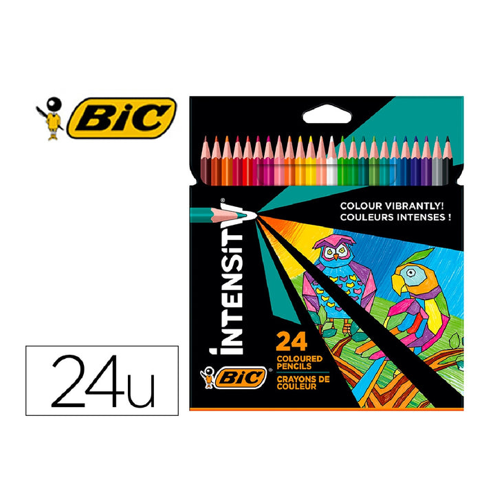 BIC - Lapices de Colores Intensity Caja de 24 Unidades Colores Surtidos