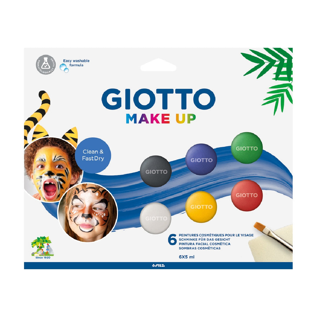 GIOTTO - Set Giotto Make UP Pintura Facial 6 Botes 5 ML Colores Clasicos