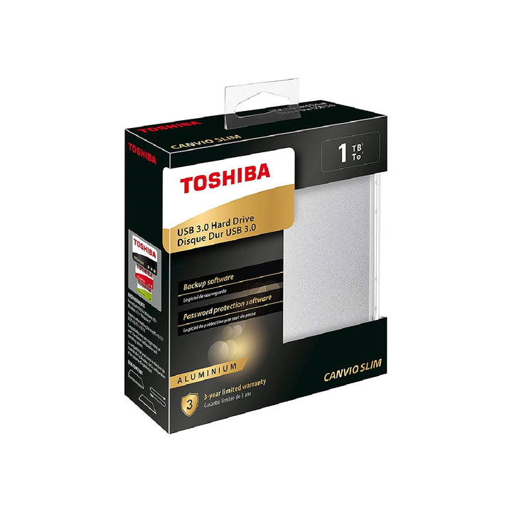 TOSHIBA - Disco Duro Externo Toshiba Canvio Slim Hdd 2.50" 5.000 Mbit/S Usb 3.0 1 TB Color Blanco
