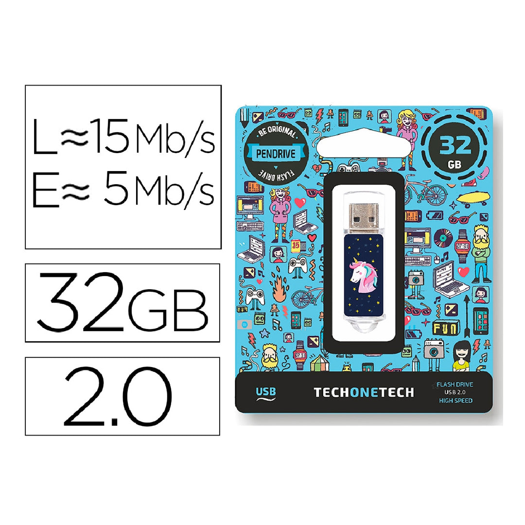 TECH ON TECH - Memoria Usb Tech ON Tech Unicornio Dream 32 GB