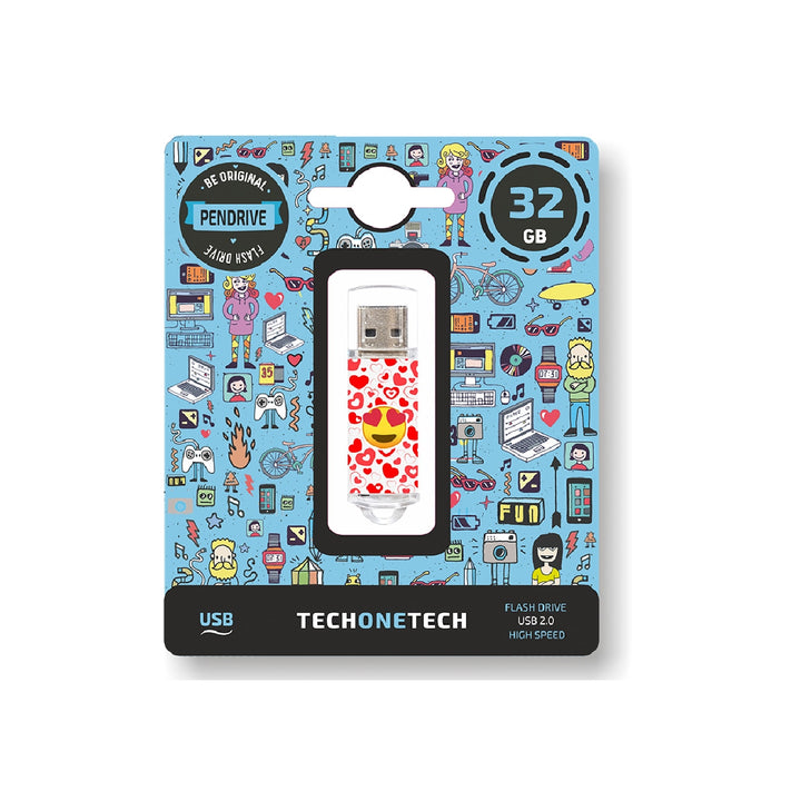 TECH ON TECH - Memoria Usb Tech ON Tech Emojitech Heart Eyes 32 GB