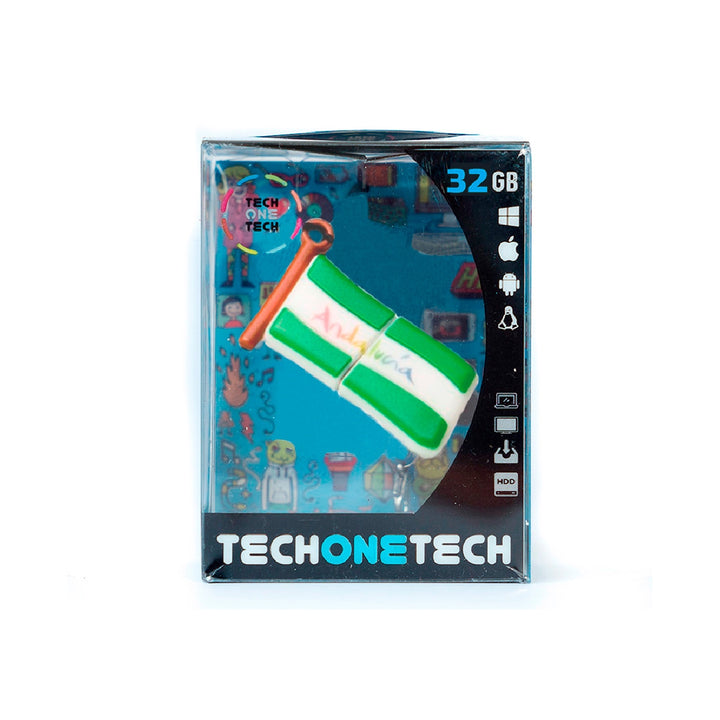 TECH ON TECH - Memoria Usb Tech ON Tech Bandera Andalucia 32 GB
