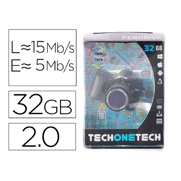 TECH ON TECH - Memoria Usb Tech ON Tech Camara Fotos The Perfect One 32 GB