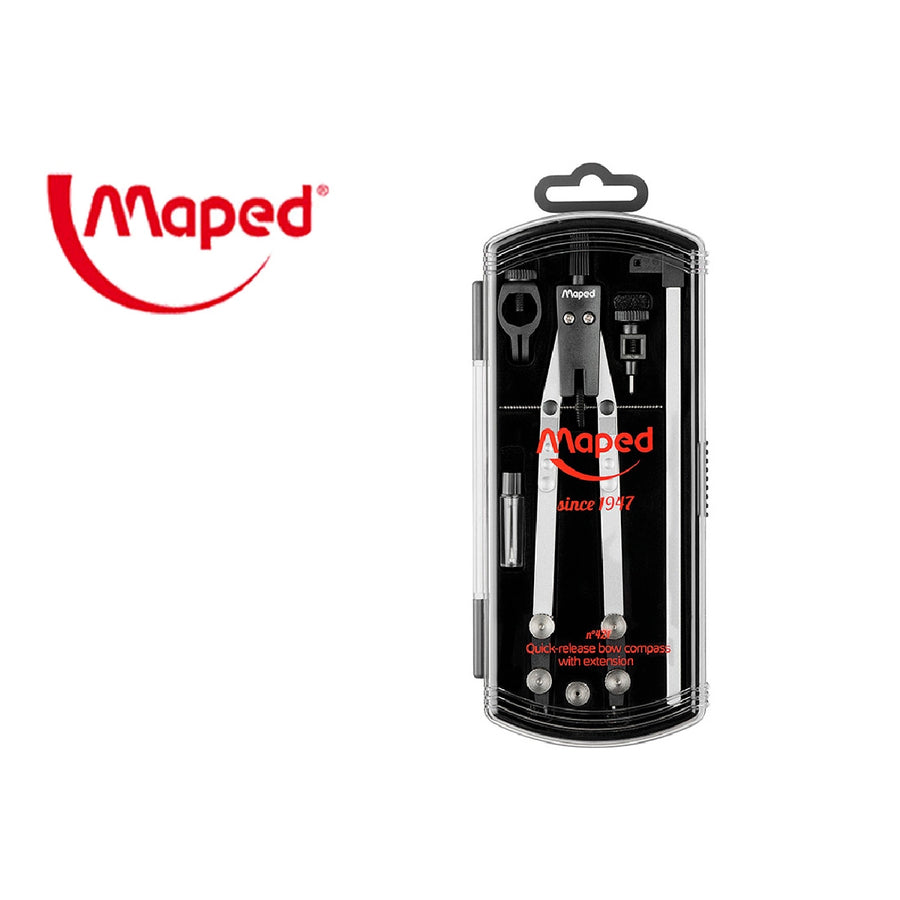 MAPED - Compas Maped Tecnico Con Bigotera Con Alargador 5 Piezas
