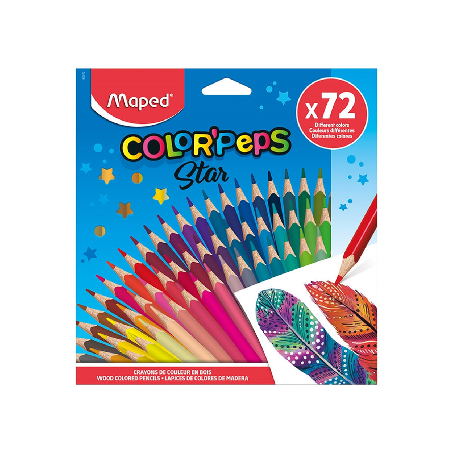 MAPED - Lapices de Colores Maped Color Peps Star Caja de 72 Colores Surtidos