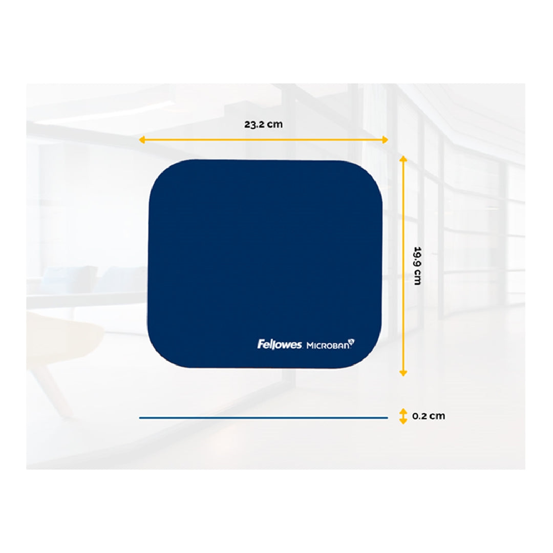 FELLOWES - Alfombrilla Para Raton Fellowes Con Proteccion Microban Color Azul 226x192x3 mm