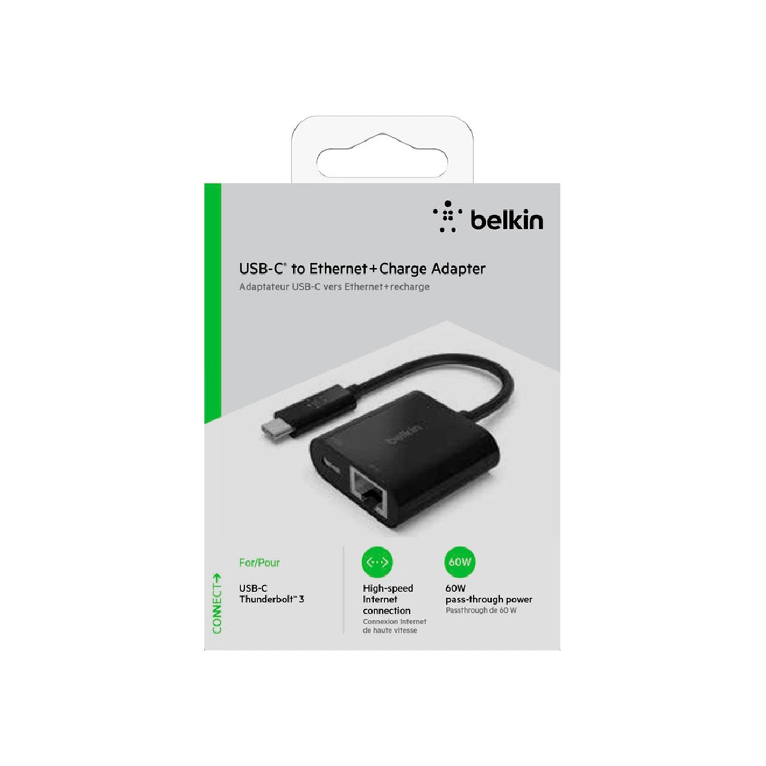 BELKIN - Adaptador Belkin Inc001btbk Usb-C a Ethernet + Carga 60w Color Negro