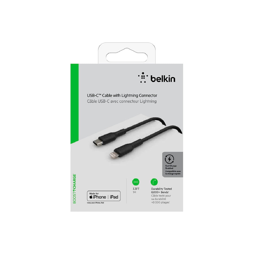 BELKIN - Cable Belkin Caa003bt1mbk Usb-C a Lightning Boost Charge Longitud 1 M Color Negro