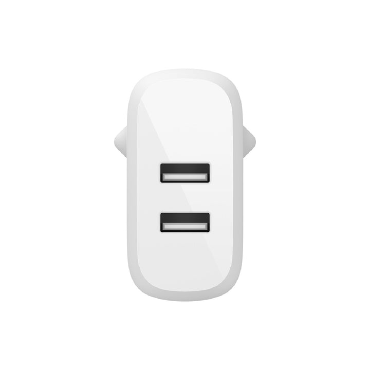 BELKIN - Cargador Domestico Belkin Wcb002vfwh Doble Usb-A Boost Charge 12wx2 Color Blanco