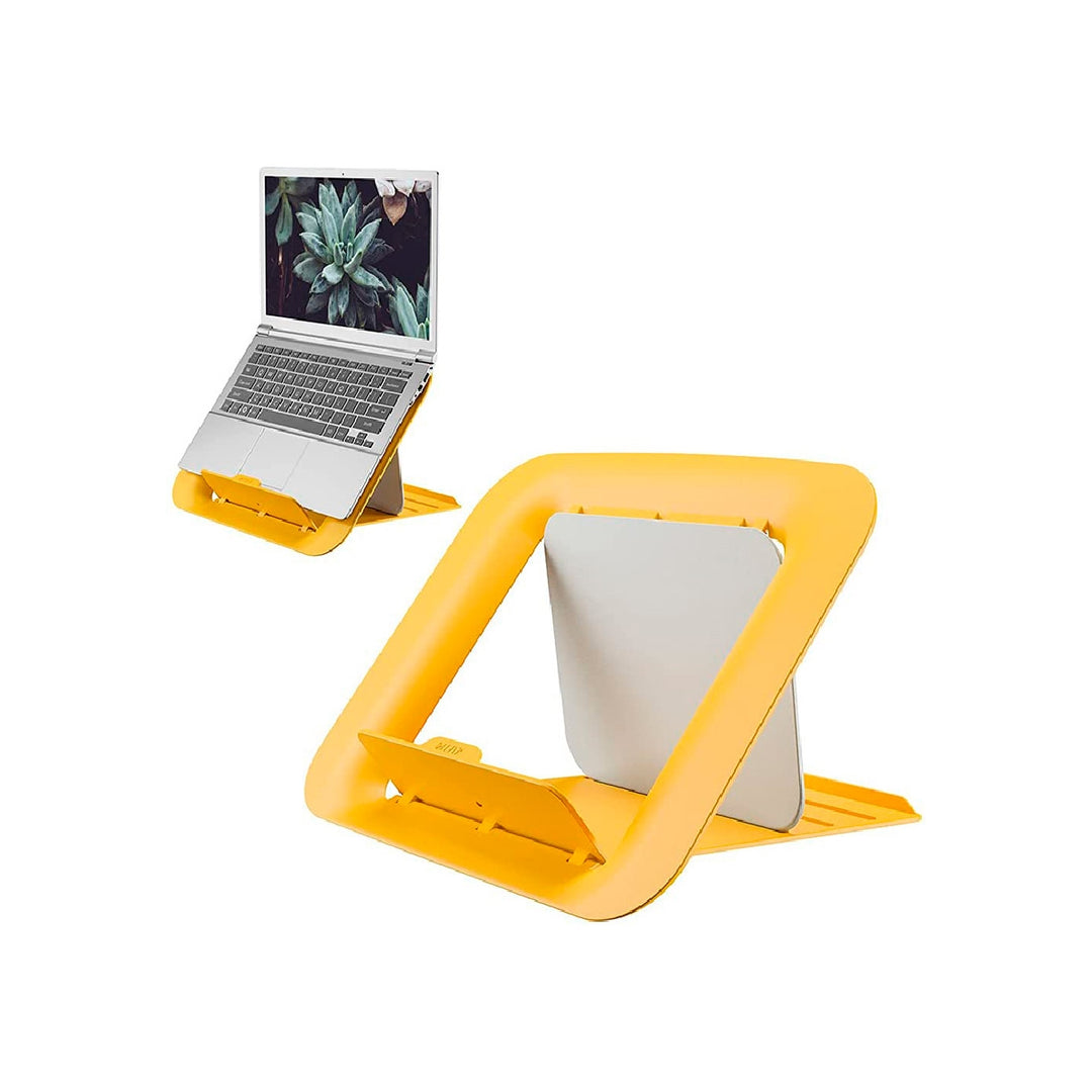 LEITZ - Soporte Para Portatil Leitz Ergo Cosy Ajustable 4 Alturas Color Amarillo 310x50x247 mm