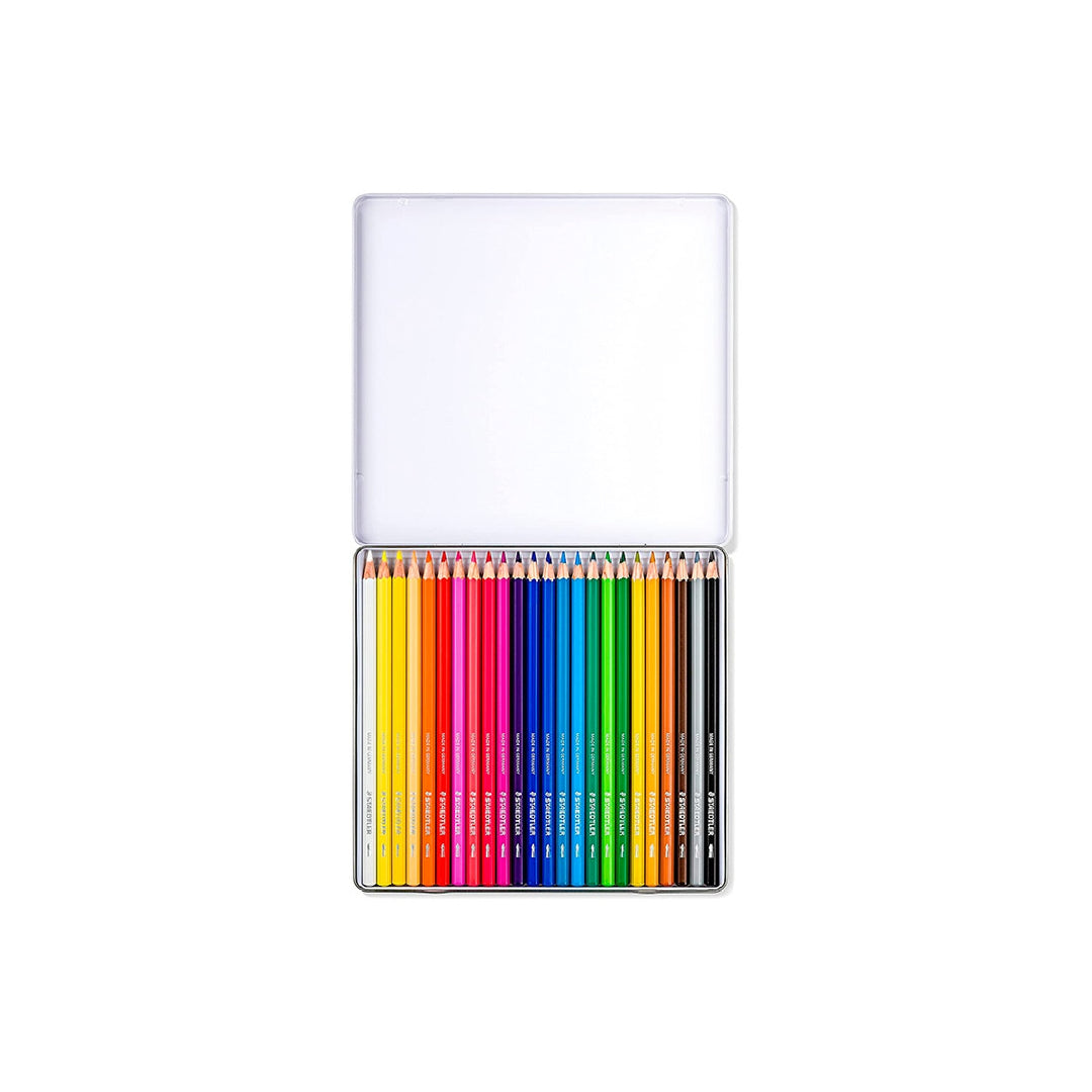 STAEDTLER - Lapices de Colores Staedtler Acuarelables Caja Metal de 24 Unidades Colores Surtidos