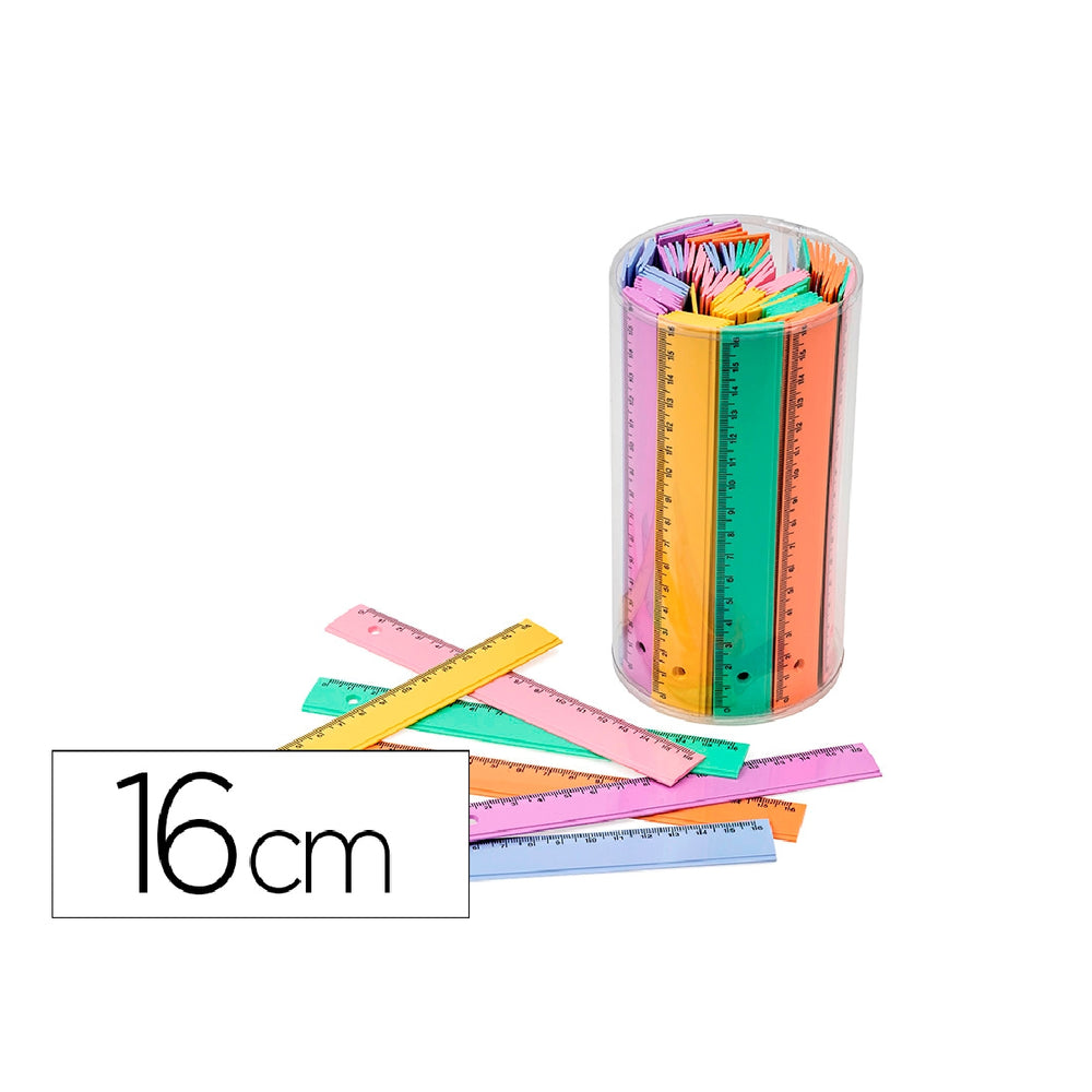 FAIBO - Regla Faibo Plastico 16 cm Bote de 100 Unidades Colores Surtidos