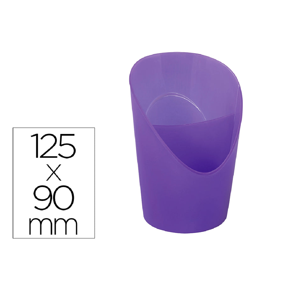 ESSELTE - Cubilete Portalapices Esselte Lavanda Translucido Plastico Colour Breeze Redondo Diametro 90 mm Alto 125 mm