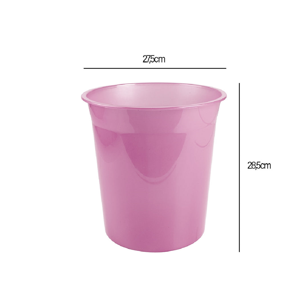 LIDERPAPEL - Papelera Plastico Liderpapel Rosa Translucido 13 Litros 275x285 mm