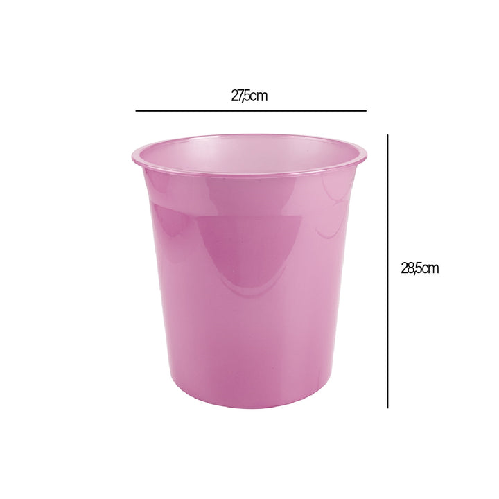 LIDERPAPEL - Papelera Plastico Liderpapel Rosa Translucido 13 Litros 275x285 mm