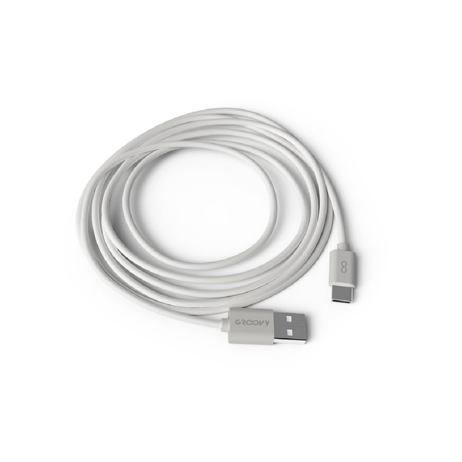 GROOVY - Cable Groovy Usb-A a Tipo C Longitud 2 mt Color Blanco