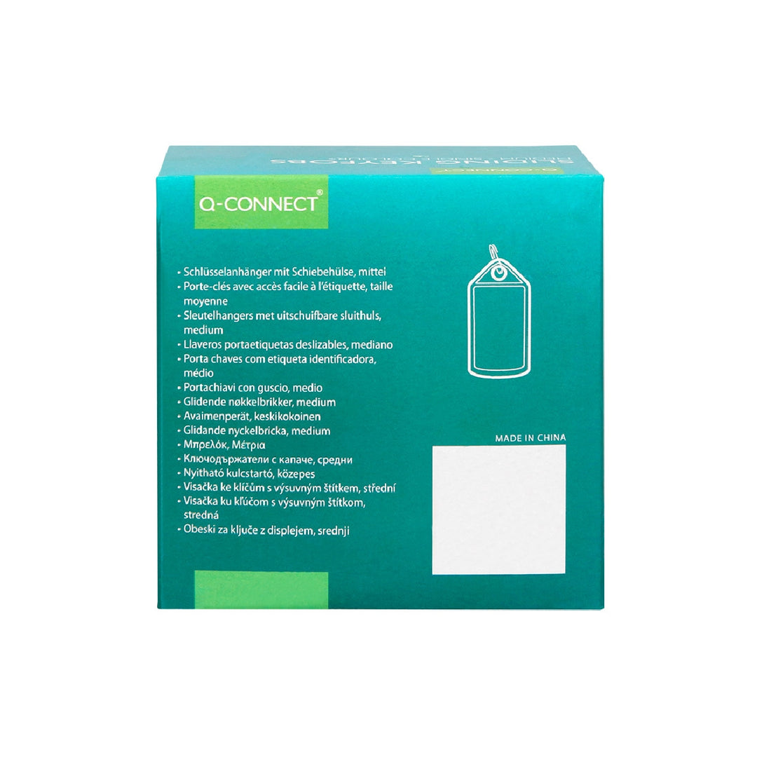 Q-CONNECT - Llavero Portaetiquetas Q-Connect Premium Color Verde Caja de 40 Unidades
