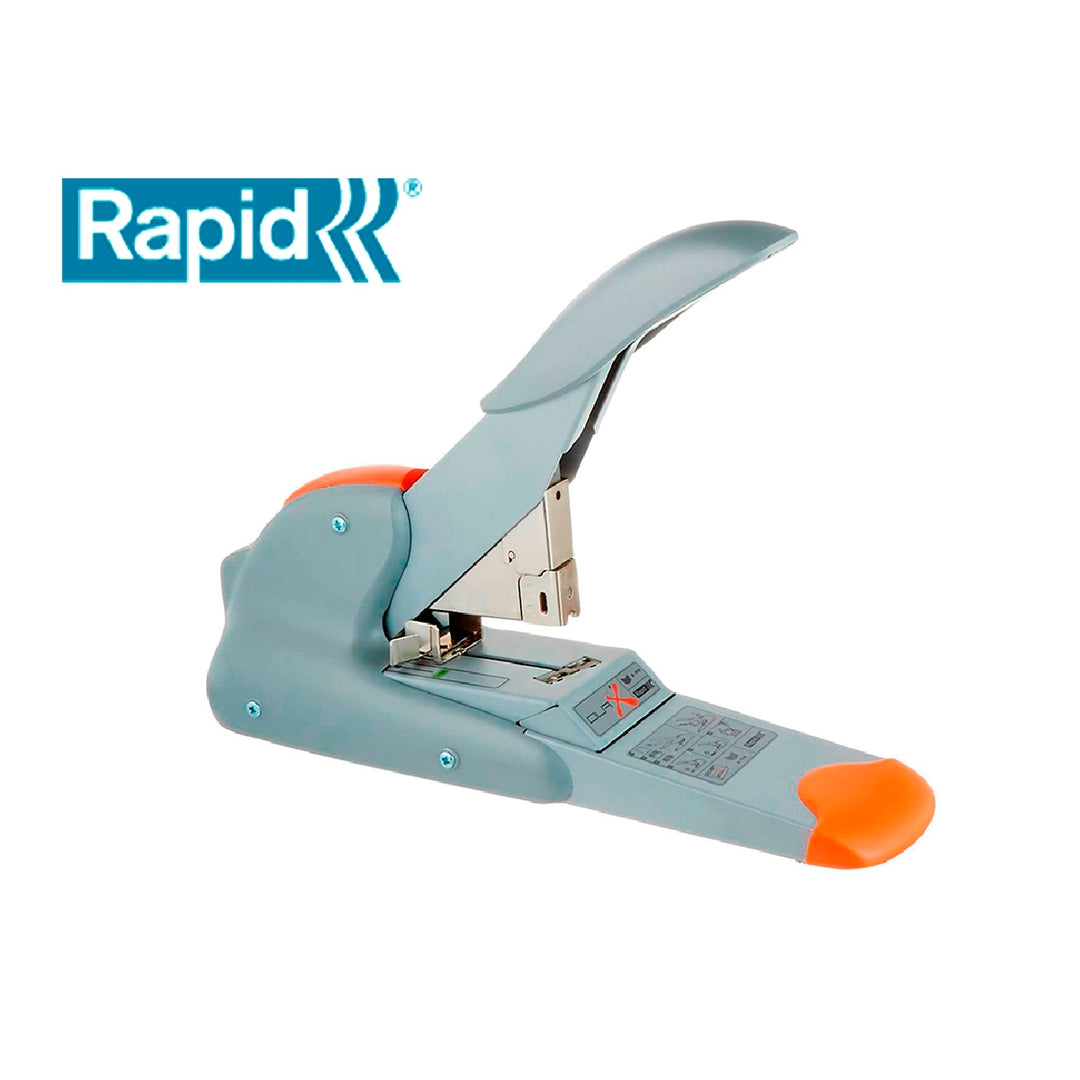 RAPID - Grapadora Rapid Duax Capacidad de Grapado 170 Hojas Usa Grapas Duax Color Plata/Naranja