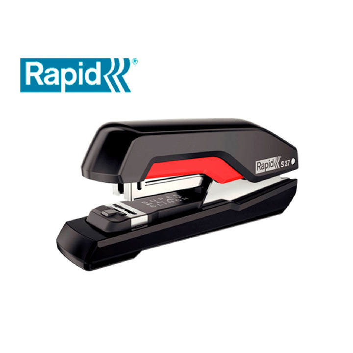 RAPID - Grapadora Rapid S27 Fullstrip Plastico Capacidad de Grapado 30 Hojas Usa Grapas 24/6 y 26/6 Color Negro/Rojo