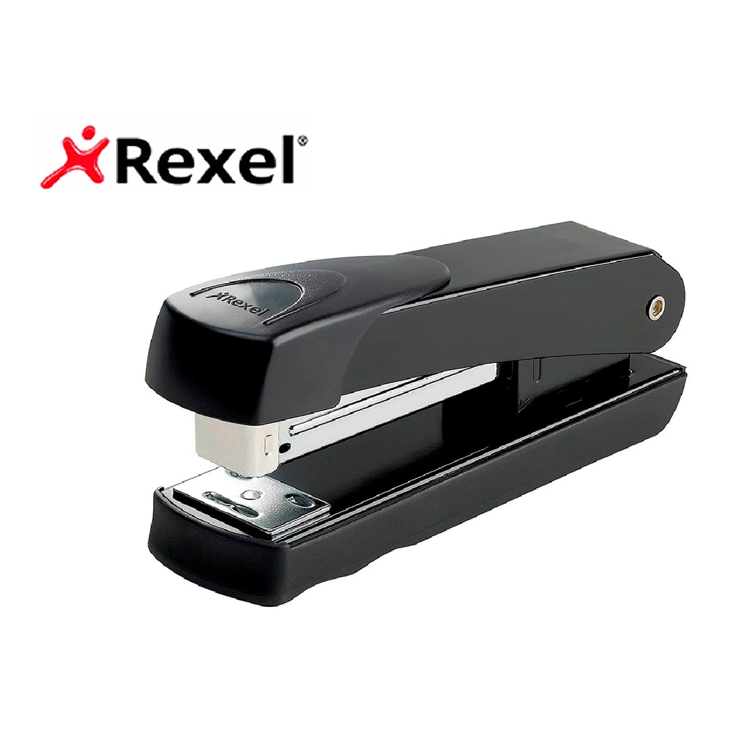 REXEL - Grapadora Rexel Meteor Metalica Capacidad de Grapado 20 Hojas Usa Grapas 24/6 y 26/6 Color Negro