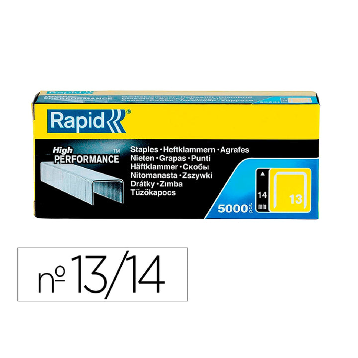 RAPID - Grapas Rapid 13/14 mm Galvanizada Caja de 5000 Unidades