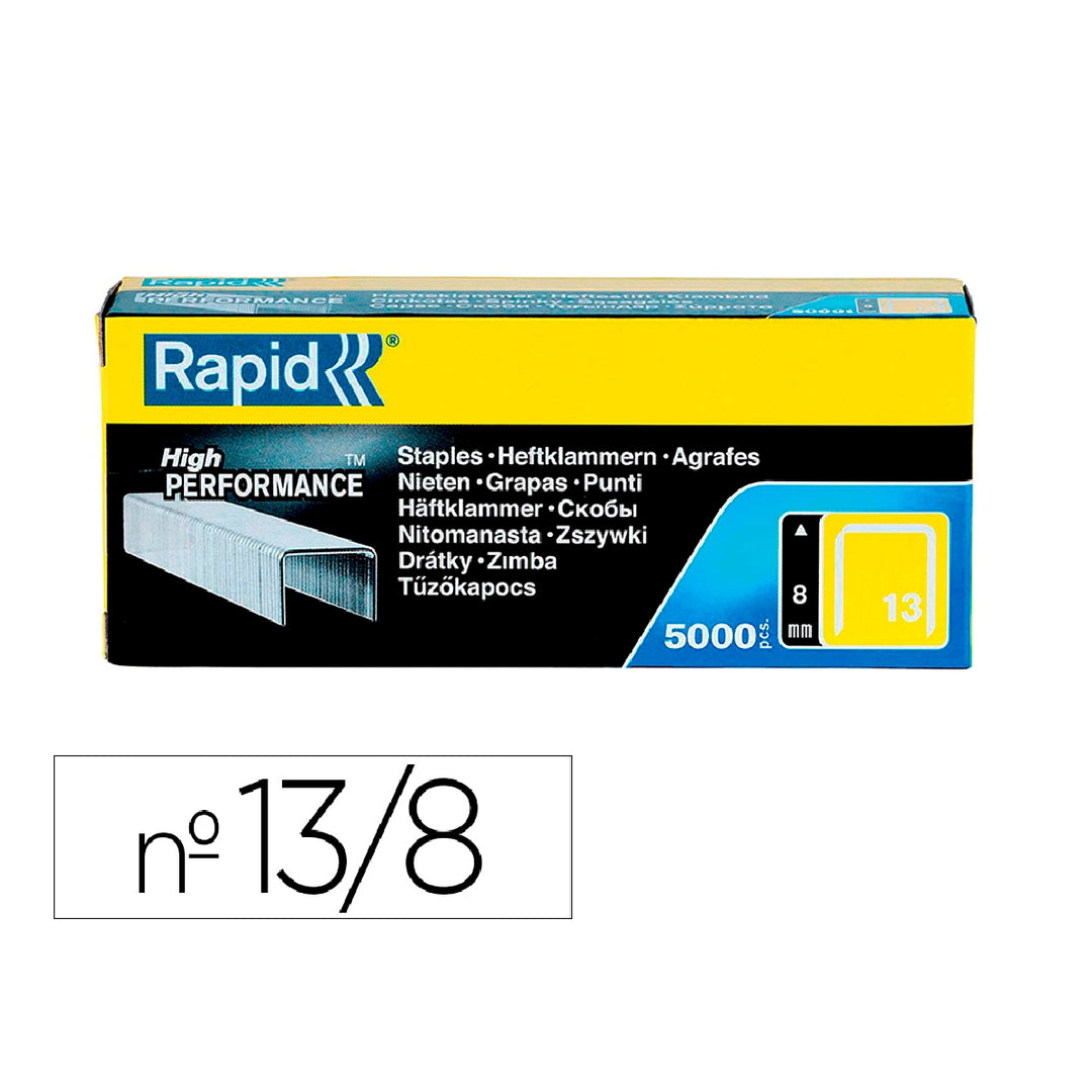 RAPID - Grapas Rapid 13/8 mm Galvanizada Caja de 5000 Unidades