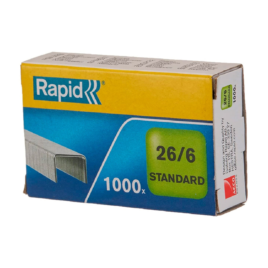 RAPID - Grapas Rapid 26/6 mm Galvanizada Caja de 1000 Unidades