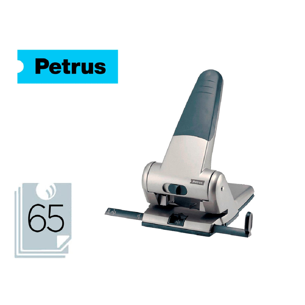 PETRUS - Taladrador Petrus 305 Metalico Capacidad de 65 Hojas Color Plata