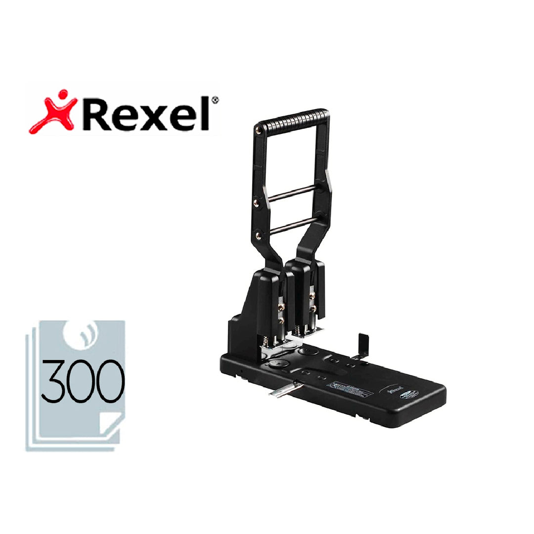 REXEL - Taladrador Rexel HD 2300 Ultraintensiva Metalico Capacidad 300 Hojas Color Negro