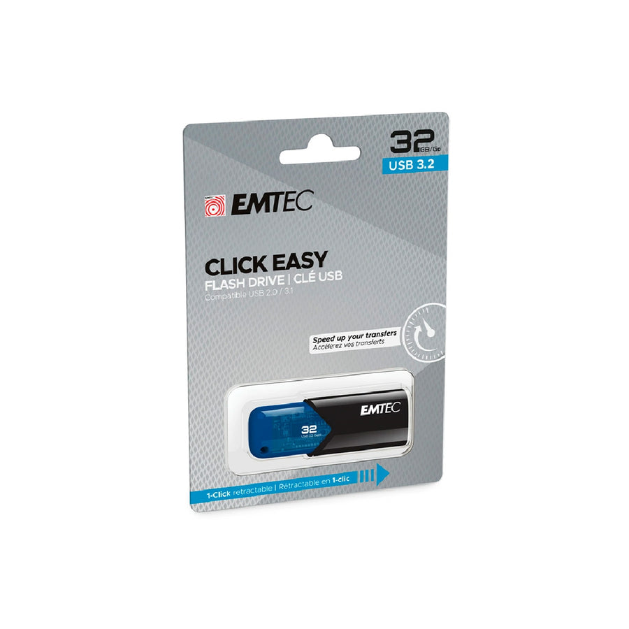 EMTEC - Memoria Emtec Usb 3.2 Click Easy 32 GB Azul