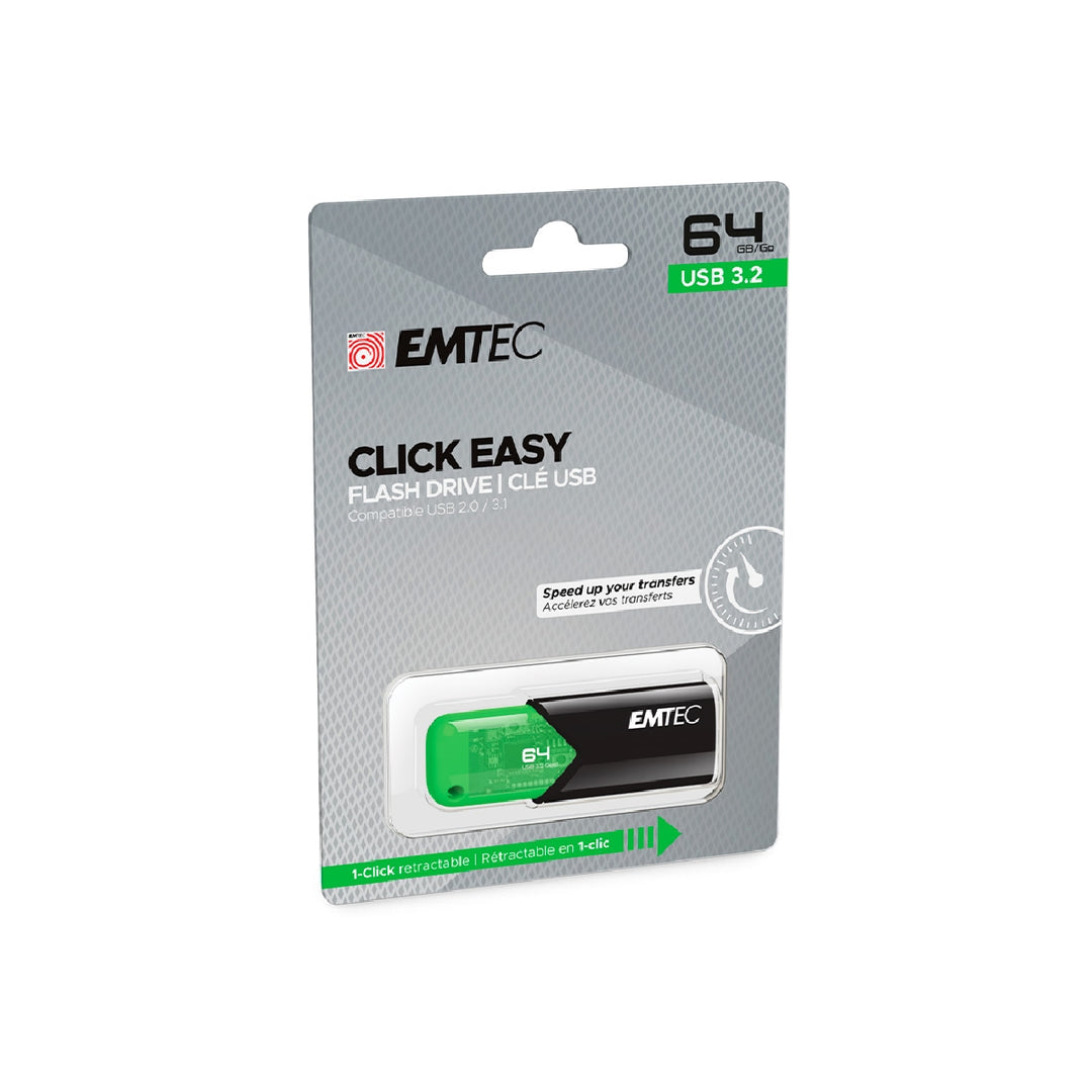 EMTEC - Memoria Emtec Usb 3.2 Click Easy 64 GB Verde